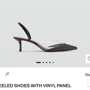 Mango Black Heeled Shoes with Vinyl Detail